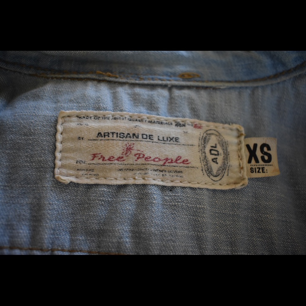 Free People Artisan De Luxe chambray  SZ XS - Picture 6 of 6